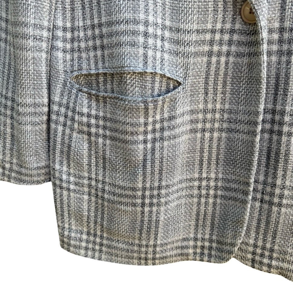 Liz Claiborne Vintage 90s Preppy Professional Tailored Oversized Plaid Blazer 4