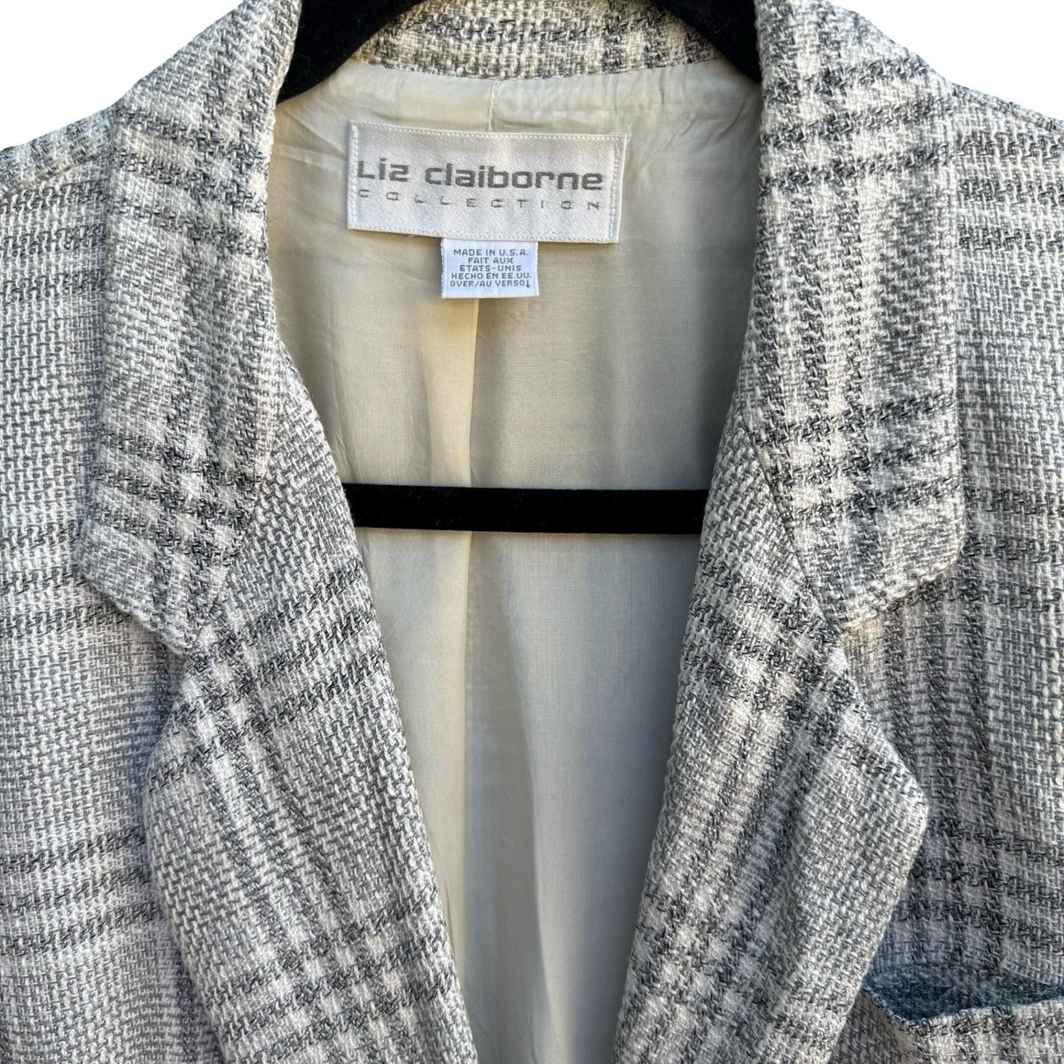 Liz Claiborne Vintage 90s Preppy Professional Tailored Oversized Plaid Blazer 4