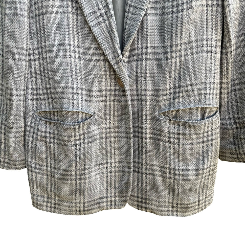 Liz Claiborne Vintage 90s Preppy Professional Tailored Oversized Plaid Blazer 4