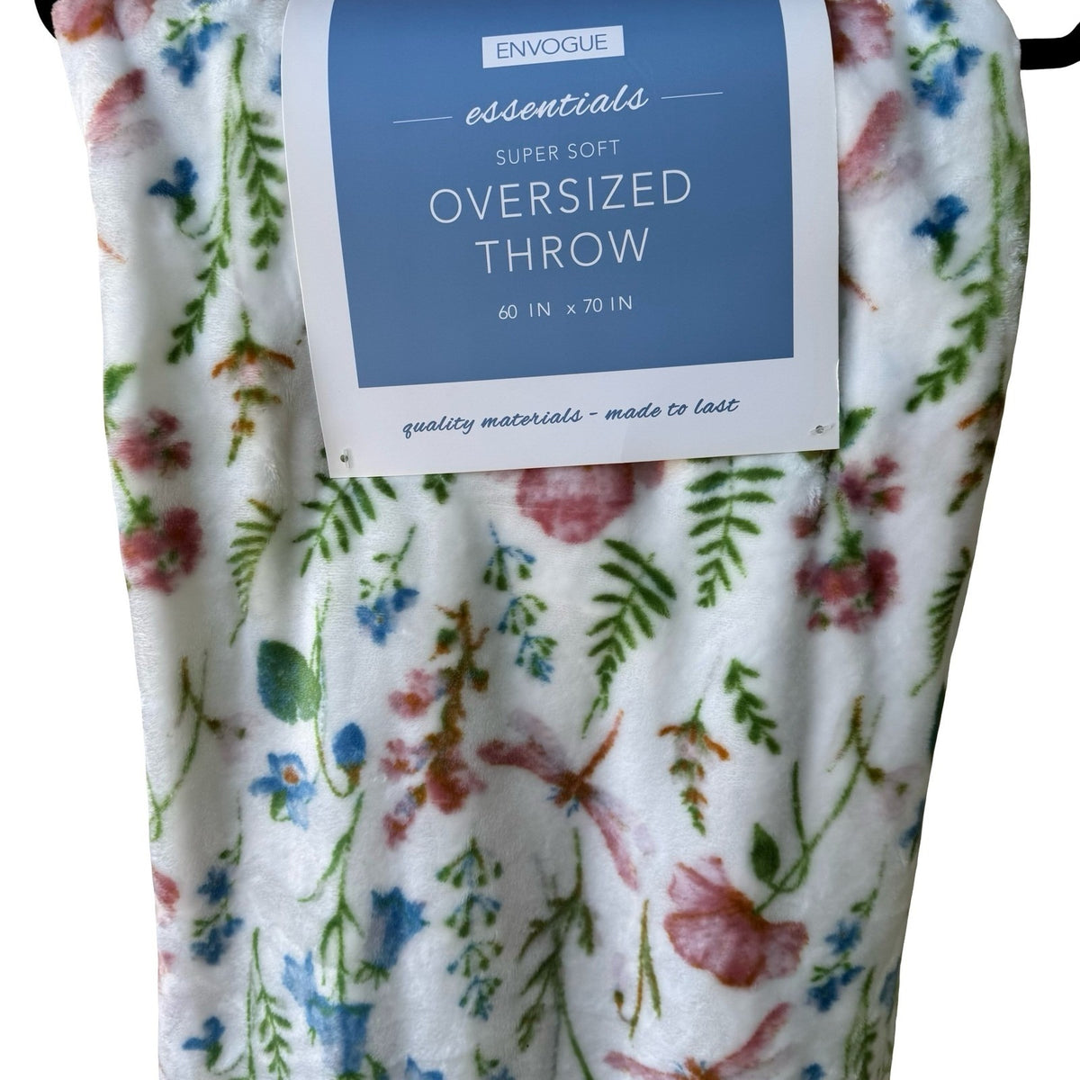 EnVogue Cottagecore Floral Dragonfly Fairy Plush Oversized Throw Blanket 60x70