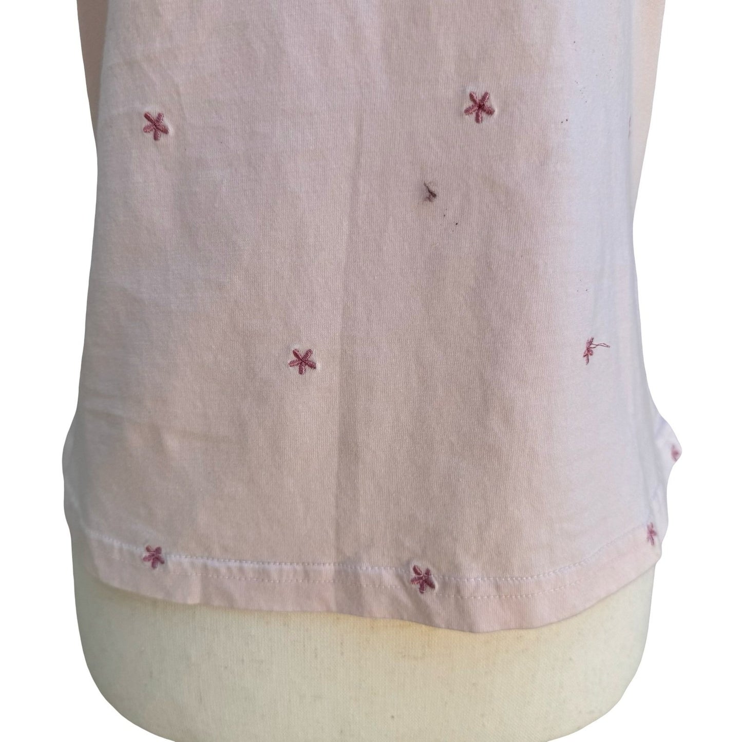 Kiabi Y2K Coquette Pink Embroidered Star Cotton Camisole Lace Trim Top XL Ballet