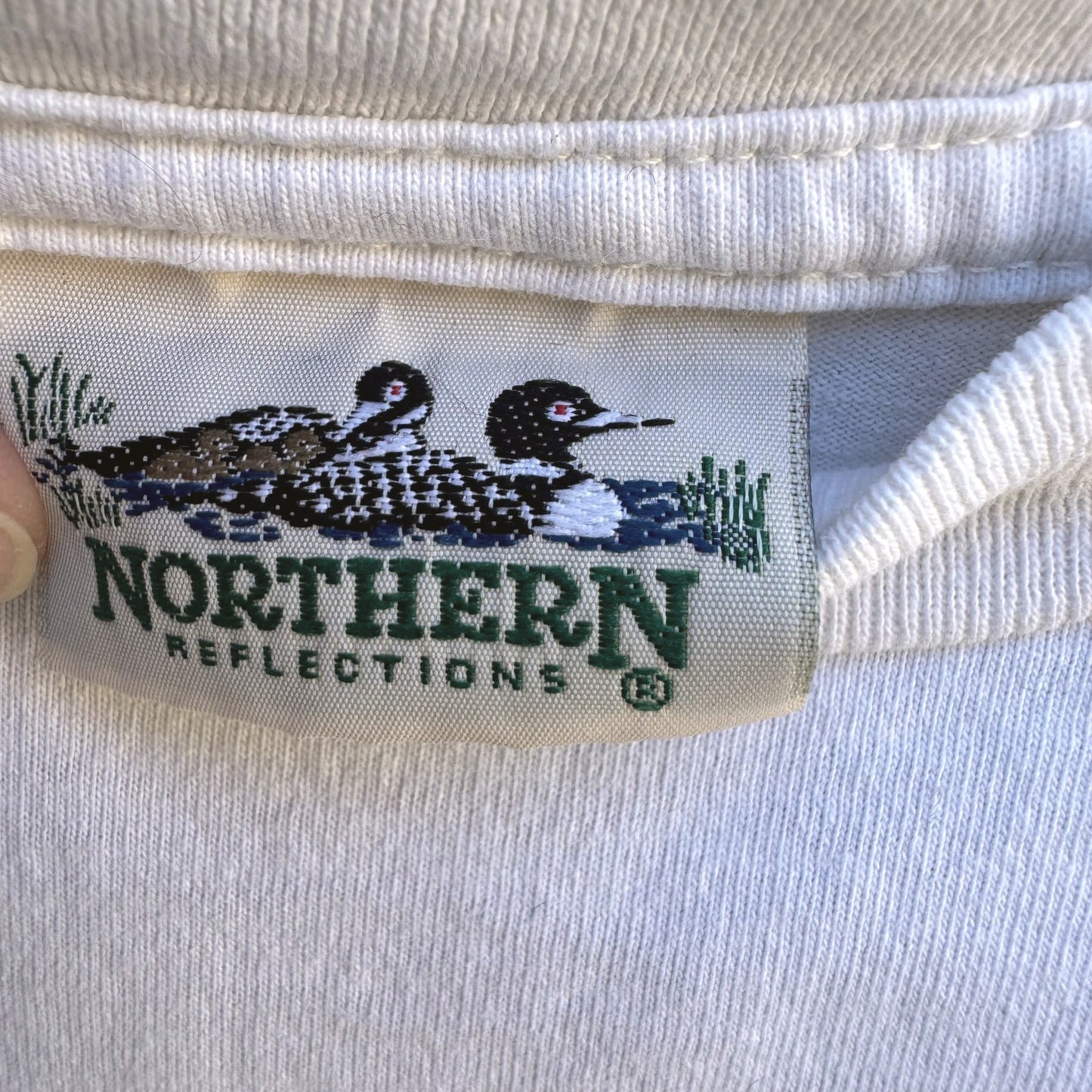 Northern Reflections Vintage 90s USA Western Cowboy Hat Graphic White T-Shirt L