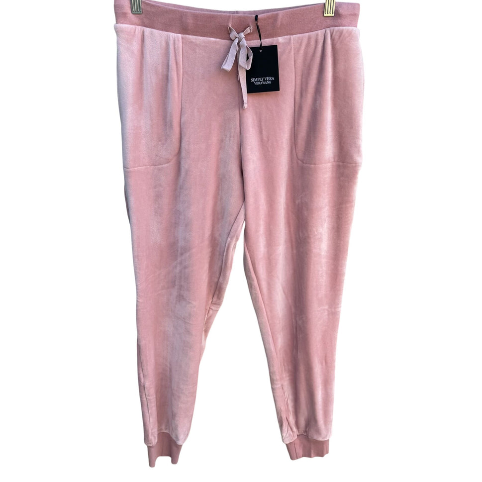 Simply Vera Vera Wang Womens Velour Reflections Pink Sand Sleepwear Lounge Pants M