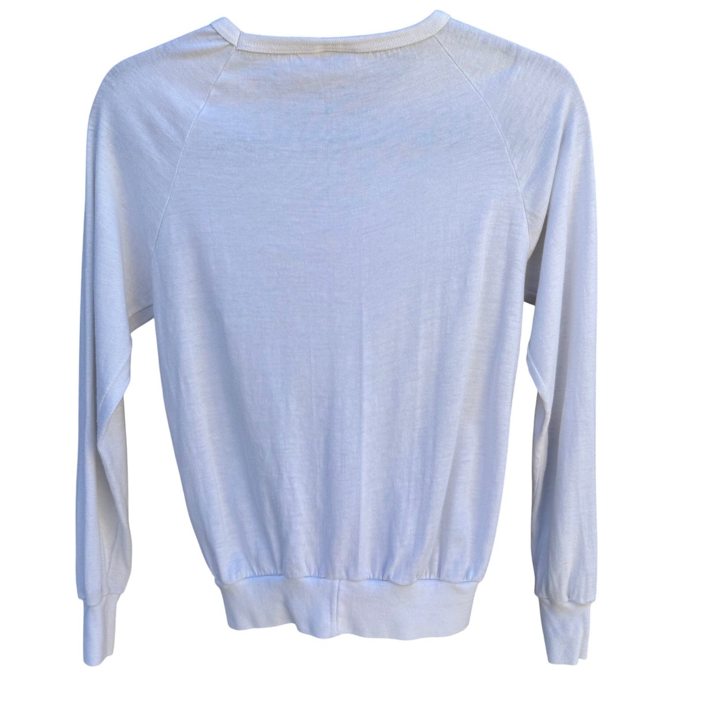 Vintage Velva Sheen Bal Harbour Florida Graphic Long Sleeve Tee White Small 80s