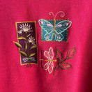 Switch Alfred Dunner Vintage Embroidered Pink Crewneck Pullover Granny Cottage Sweatshirt 3 image