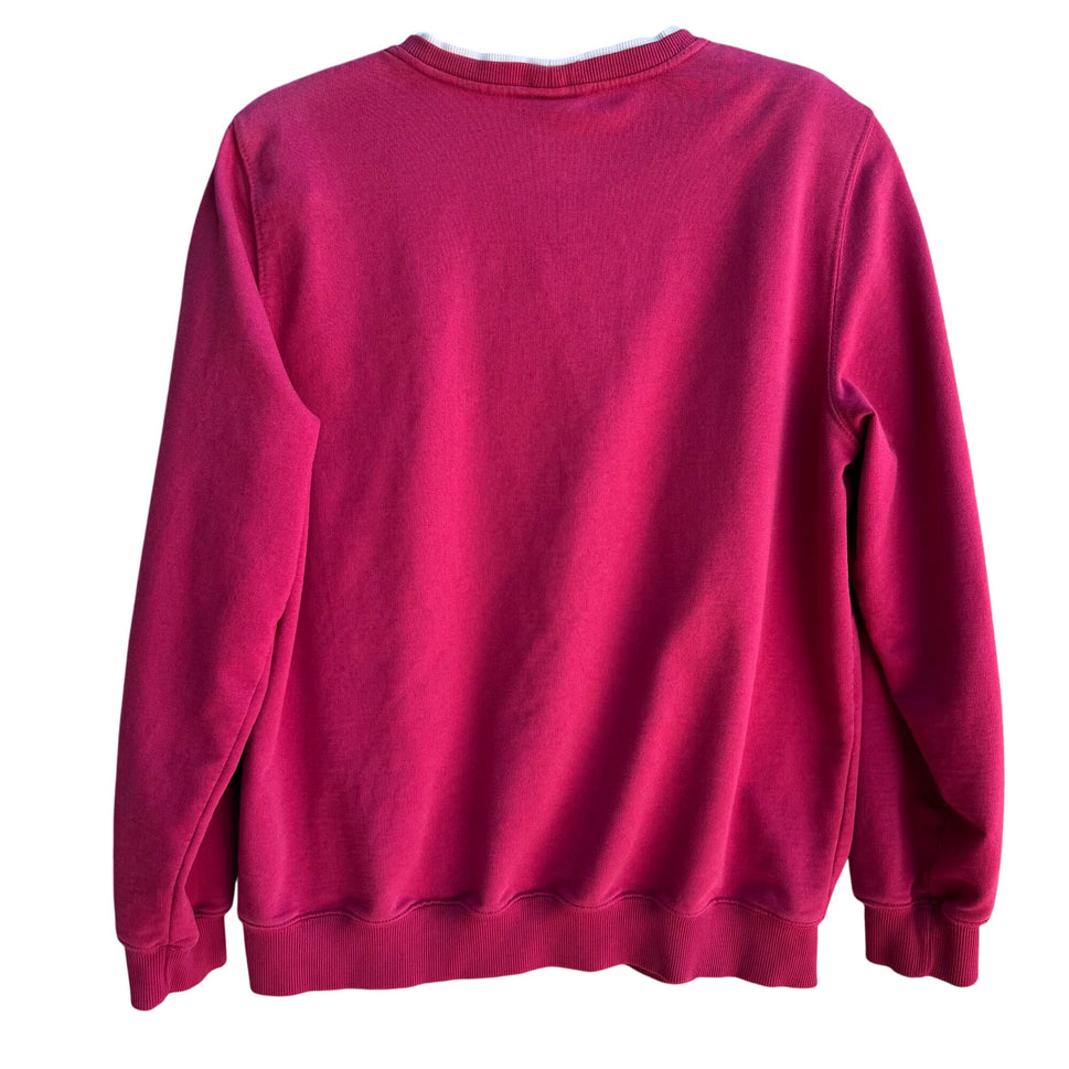 Alfred Dunner Vintage Embroidered Pink Crewneck Pullover Granny Cottage Sweatshirt