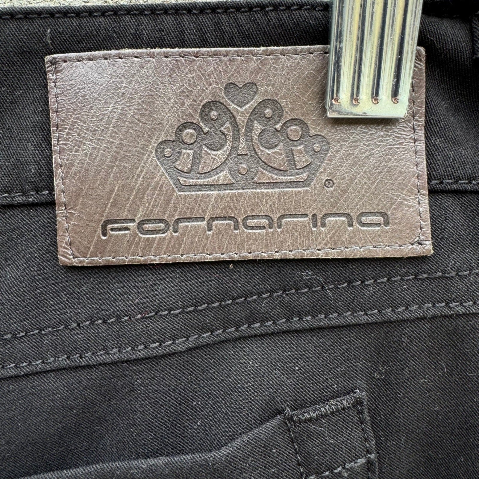 Fornarina Vintage Italian Y2K Steampunk Goth Slim Stretch Flare Hem Jeans 28