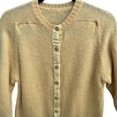 Switch Braemar Vintage Butter Yellow Scottish Wool Preppy Grosgrain Trim Cardigan S 3 image