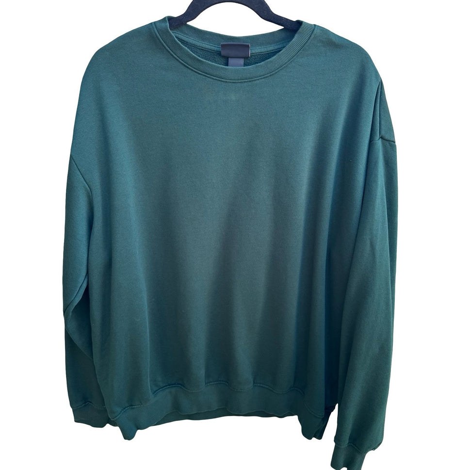 HM Loose Fit Minimalist Oversized Gorpcore Athleisure Sweatshirt Mens Green XL