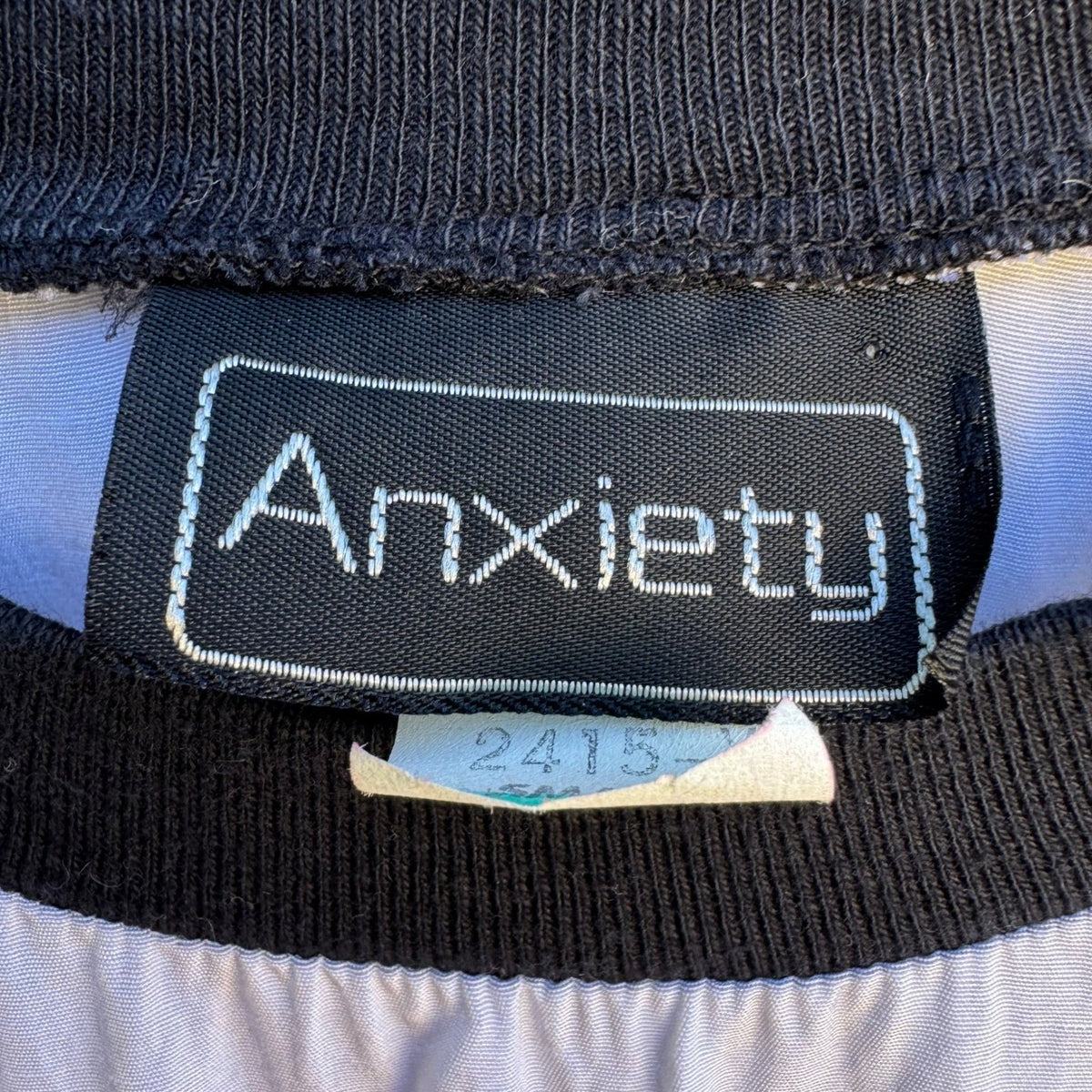 Anxiety Vintage 80s 90s Chic Mod Minimalist Colorblock Blouson Cropped Blouse S