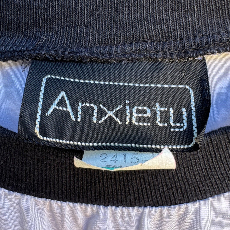 Anxiety Vintage 80s 90s Chic Mod Minimalist Colorblock Blouson Cropped Blouse S