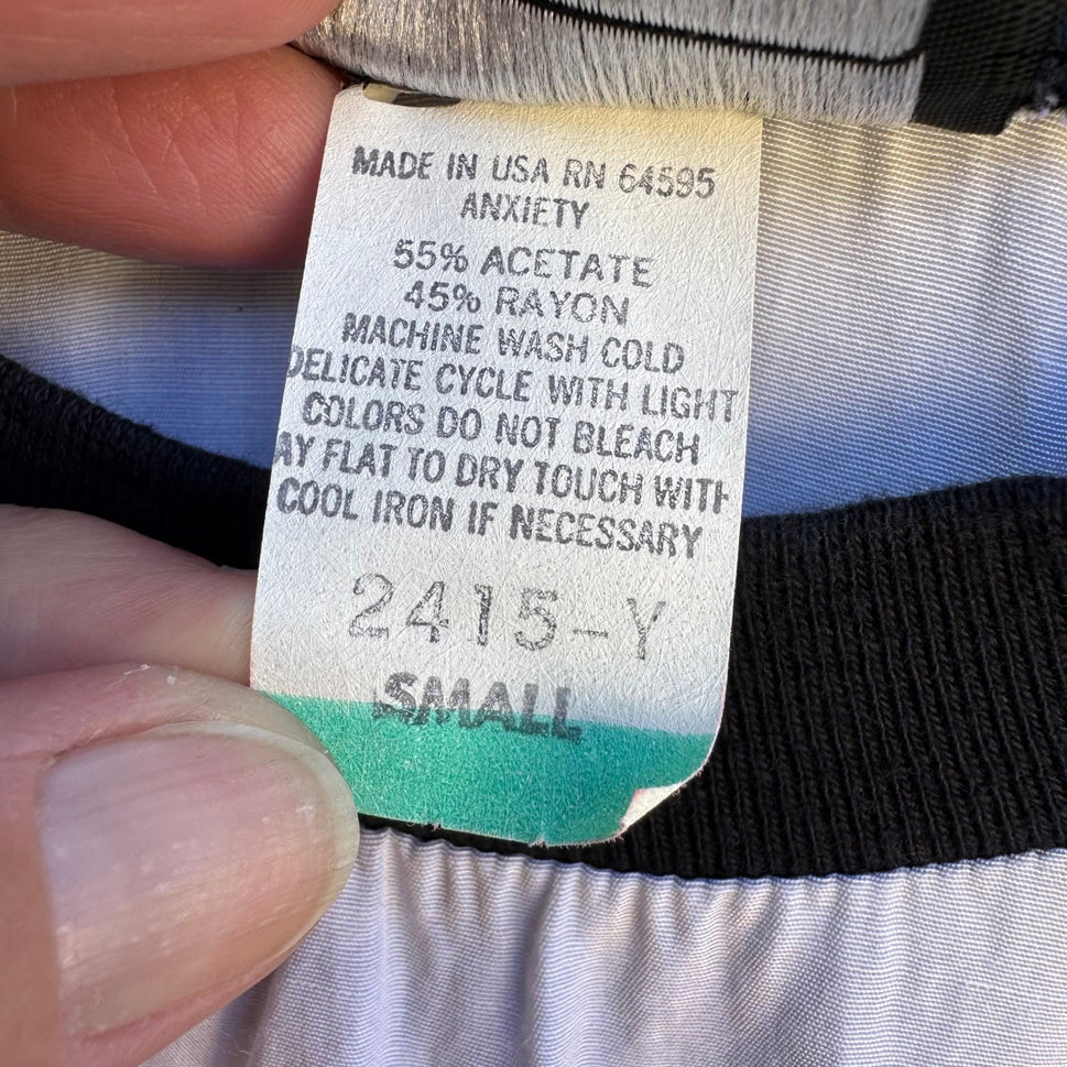 Anxiety Vintage 80s 90s Chic Mod Minimalist Colorblock Blouson Cropped Blouse S
