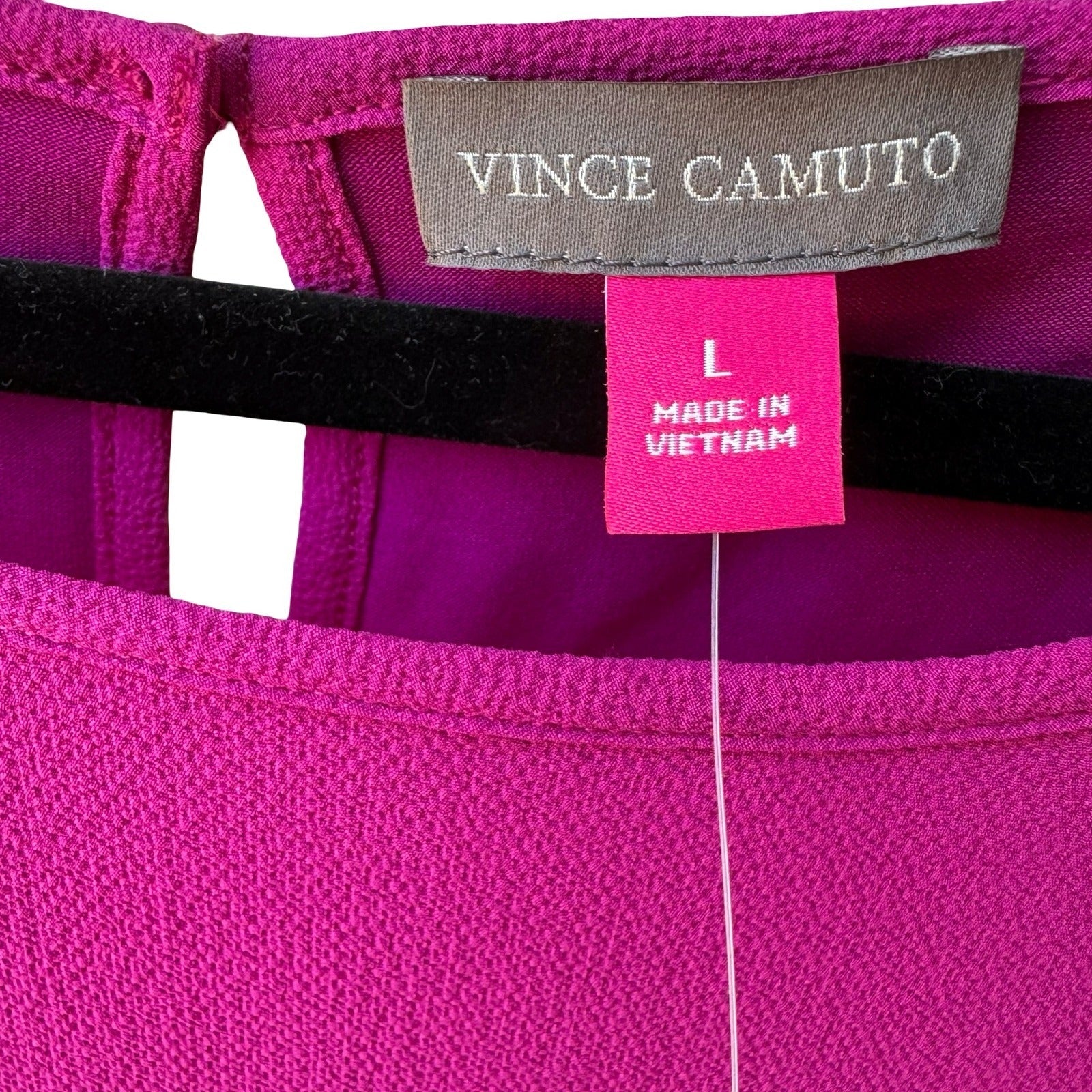 Vince Camuto Careerwear Fuchsia Fury Amalfi Breeze Side Tie Blouse Pink L NWT