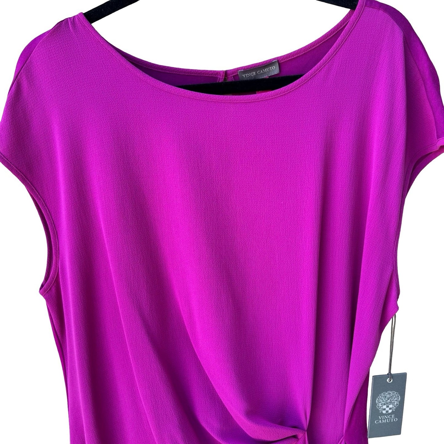 Vince Camuto Careerwear Fuchsia Fury Amalfi Breeze Side Tie Blouse Pink L NWT
