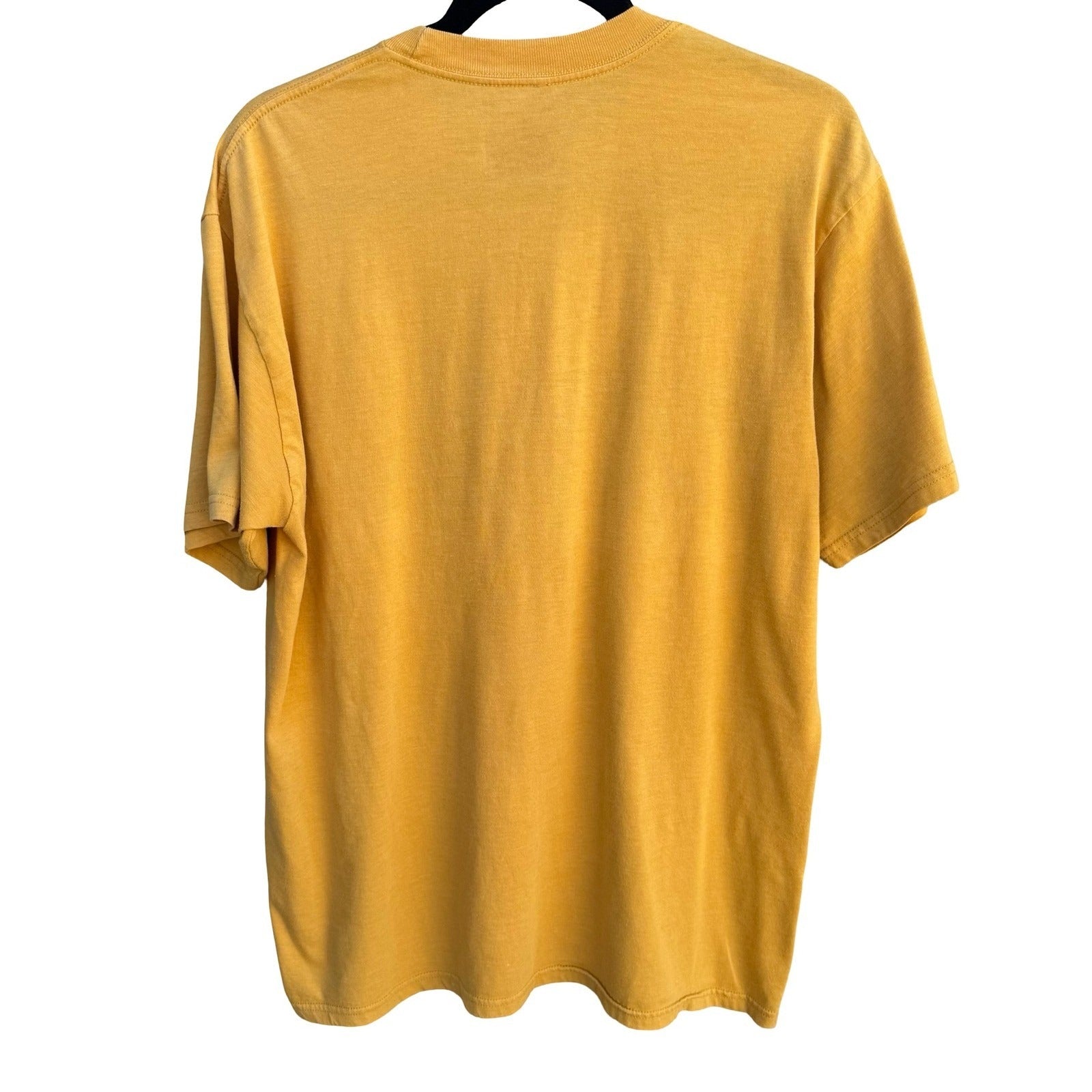 Billabong Vintage Mens Mustard Yellow Graphic T-Shirt Wave Sunburst Short Sleeve