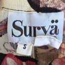 Switch Surya Womens Abstract Geometric Floral Rayon Drawstring Crop Pants Black Red XL 2 image