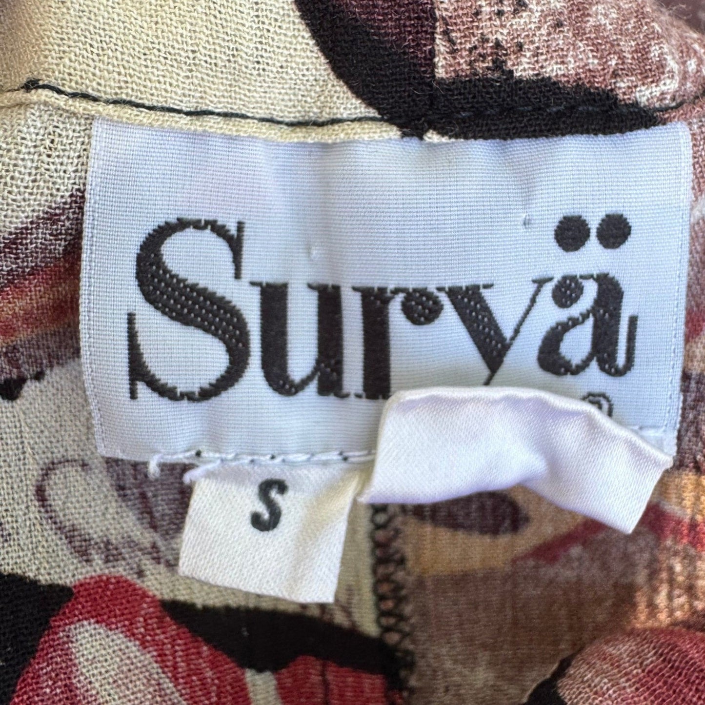 Surya Womens Abstract Geometric Floral Rayon Drawstring Crop Pants Black Red XL