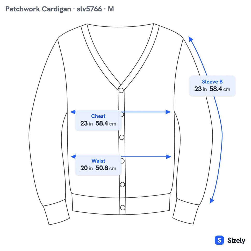 Patchwork Fair Isle Dark Academia Cable Knit Shawl Cardigan Multicolor Mens M