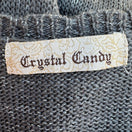 Switch Crystal Candy Y2K Grey Metallic Knit Mini Sweater Dress Short Sleeve Scoop Neck 2 image