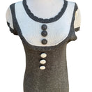 Switch Crystal Candy Y2K Grey Metallic Knit Mini Sweater Dress Short Sleeve Scoop Neck 3 image