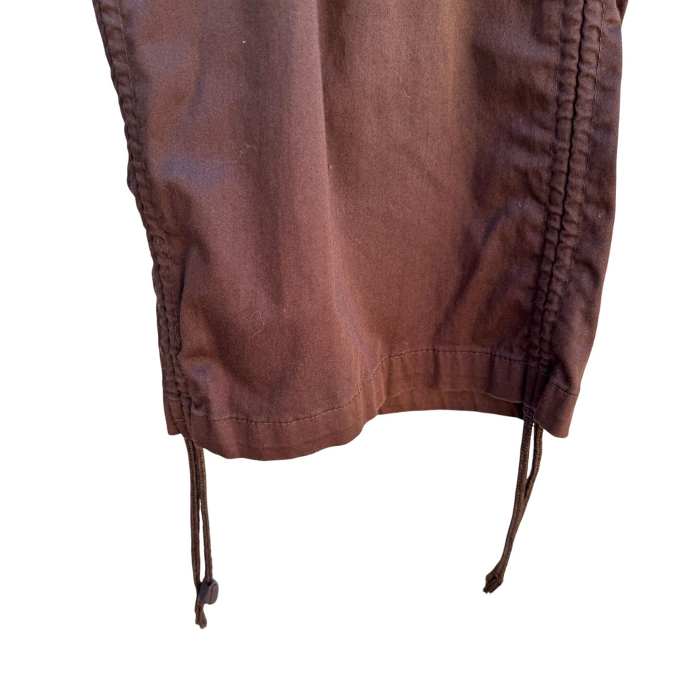 Route 66 Vintage Womens Brown Cargo Drawstring Hem Stretch Cargo Capri Pants 18W