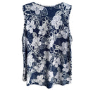 Switch SJS Vintage Y2K Womens Floral Sleeveless Blue Tie Neck Babydoll Top Blouse XL 2 image