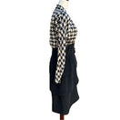 Switch AJ Bari Vintage 80s Silk Deep V Empire Waist Houndstooth Tiered Tulip Midi Dress 3 image