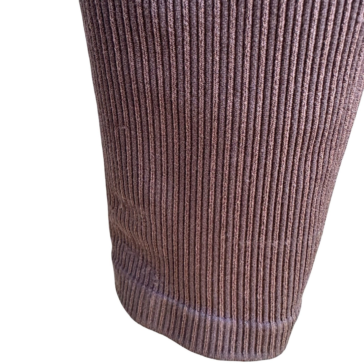 Spanx Look at Me Shapewear Compression Leggings Brown Ribbed High Waisted Pant M