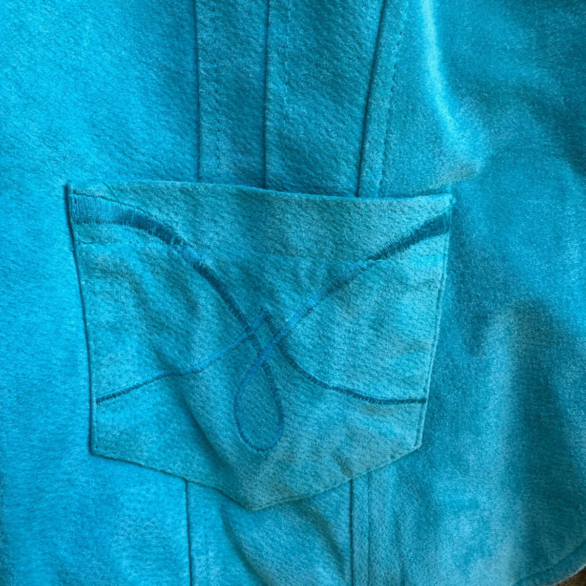 Cervelle Vintage Turquoise Suede Leather Cowgirl Boho Western Blazer Jacket L