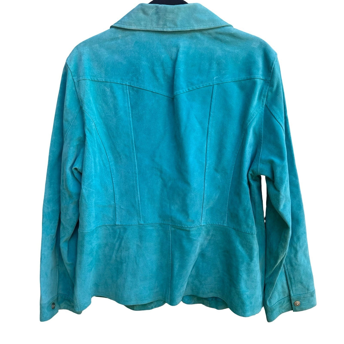 Cervelle Vintage Turquoise Suede Leather Cowgirl Boho Western Blazer Jacket L
