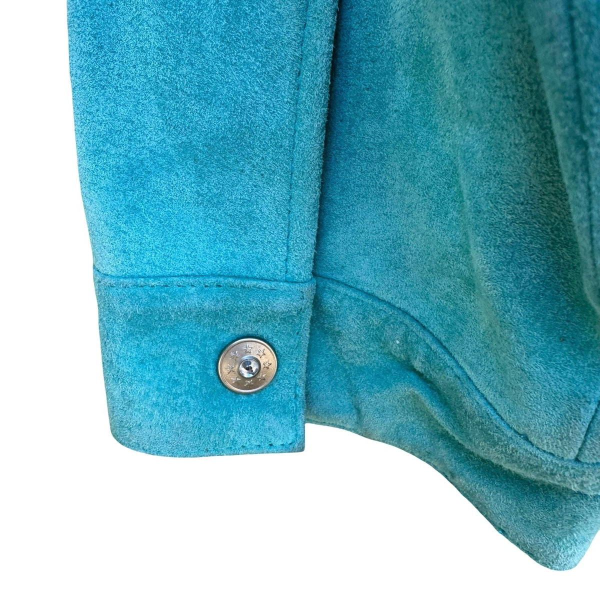 Cervelle Vintage Turquoise Suede Leather Cowgirl Boho Western Blazer Jacket L