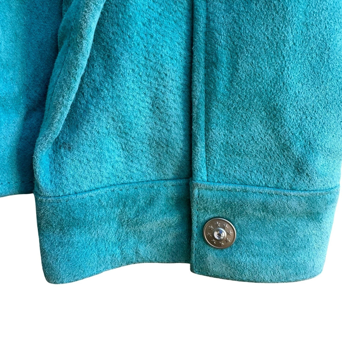 Cervelle Vintage Turquoise Suede Leather Cowgirl Boho Western Blazer Jacket L