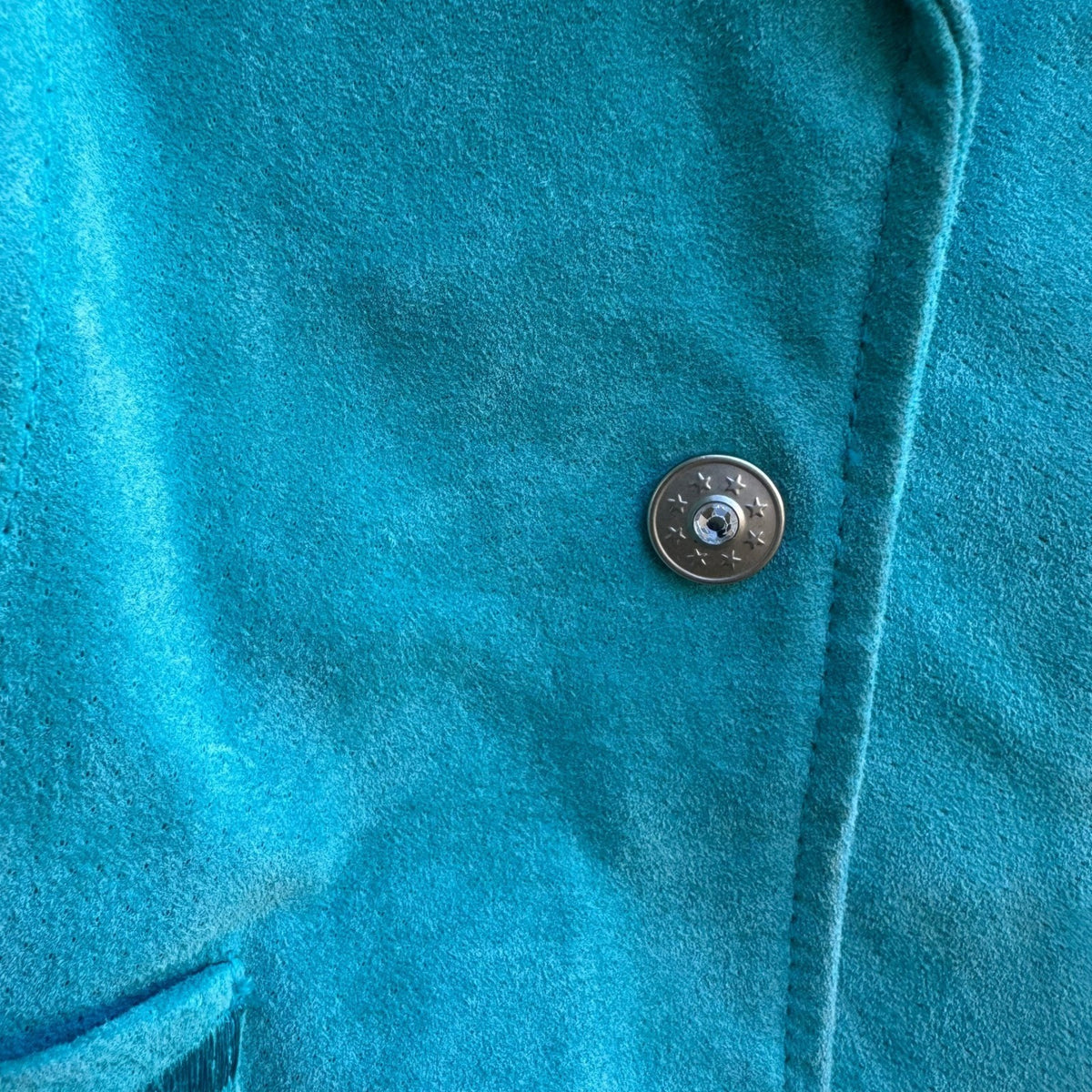 Cervelle Vintage Turquoise Suede Leather Cowgirl Boho Western Blazer Jacket L