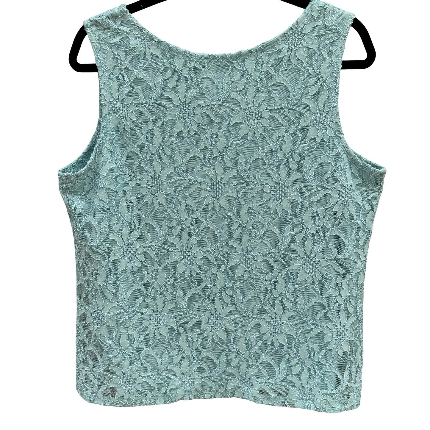 Drapers & Damons Pastel Blue Floral Lace Sleeveless Top PL NEW Coquette Feminine