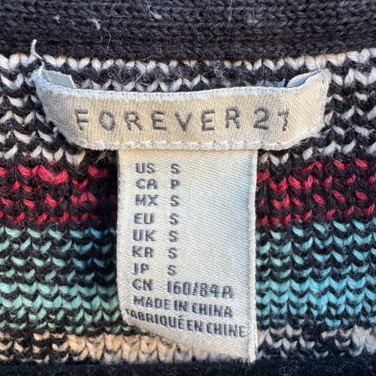 Forever 21 Boho Indie Geometric Southwestern Festival Open Grandpa Cardigan S