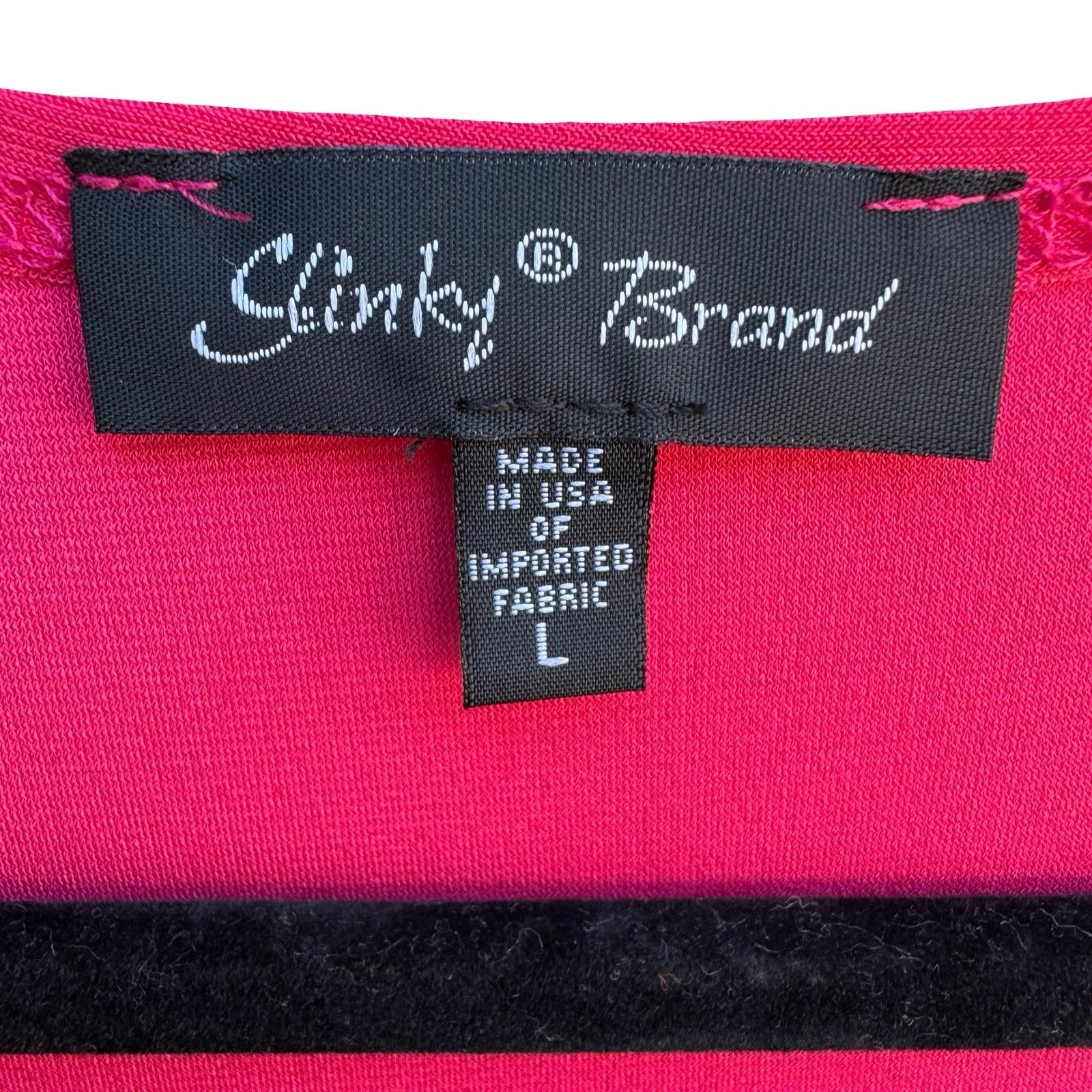 Slinky Brand Barbiecore Hot Pink Minimalist Jersey Flowy Liquid Knit Tunic Top L