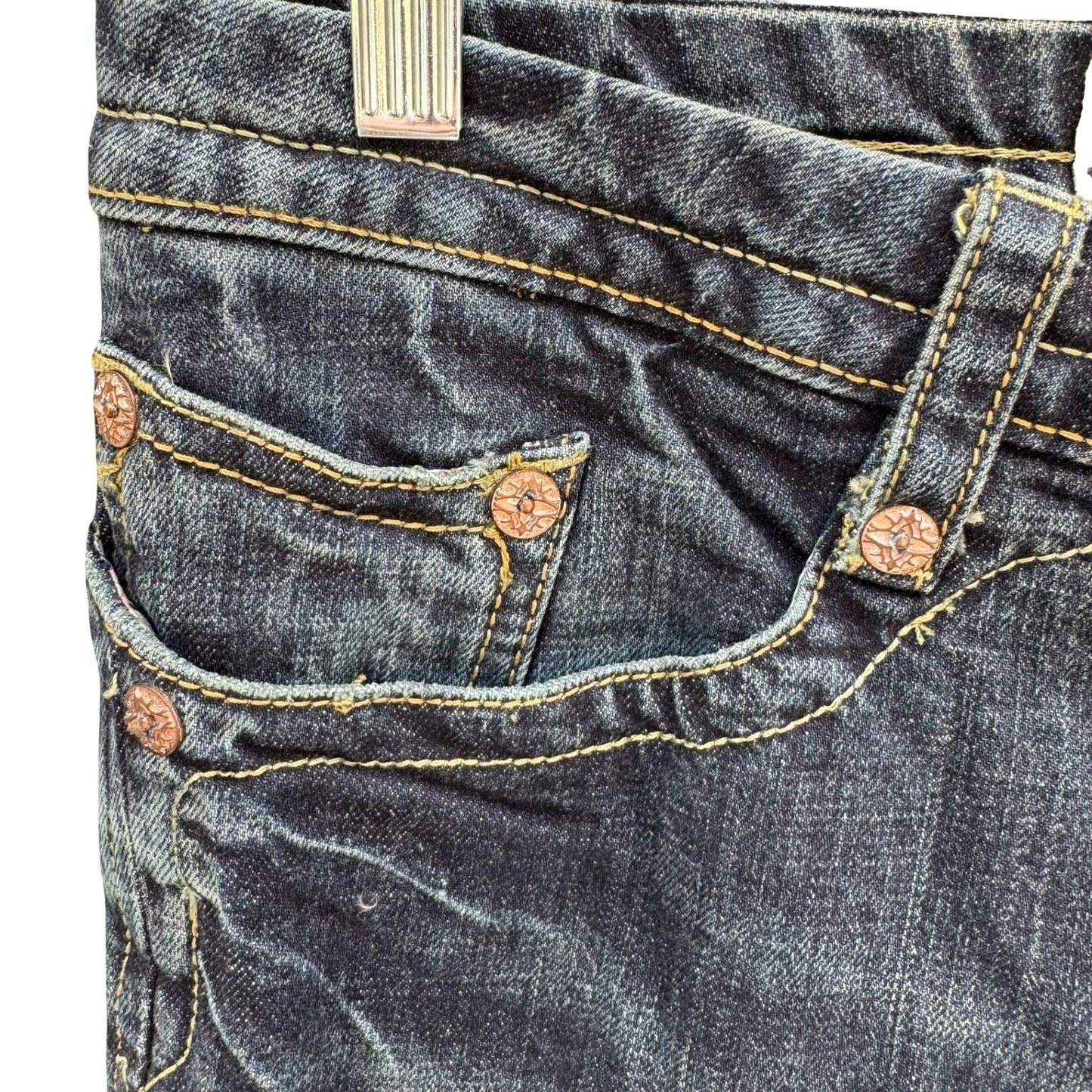 Seven7 Premium Denim Y2K Womens Straight Leg Jeans New Midnt SJ113SC Size 32 NWT