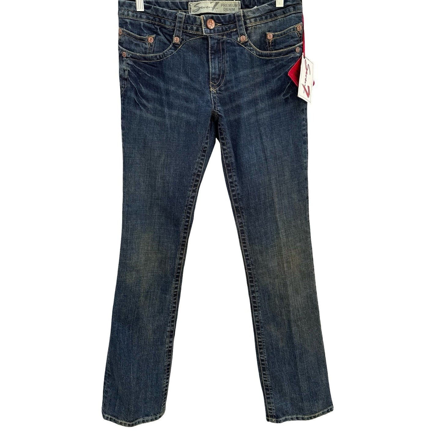Seven7 Premium Denim Y2K Womens Straight Leg Jeans New Midnt SJ113SC Size 32 NWT