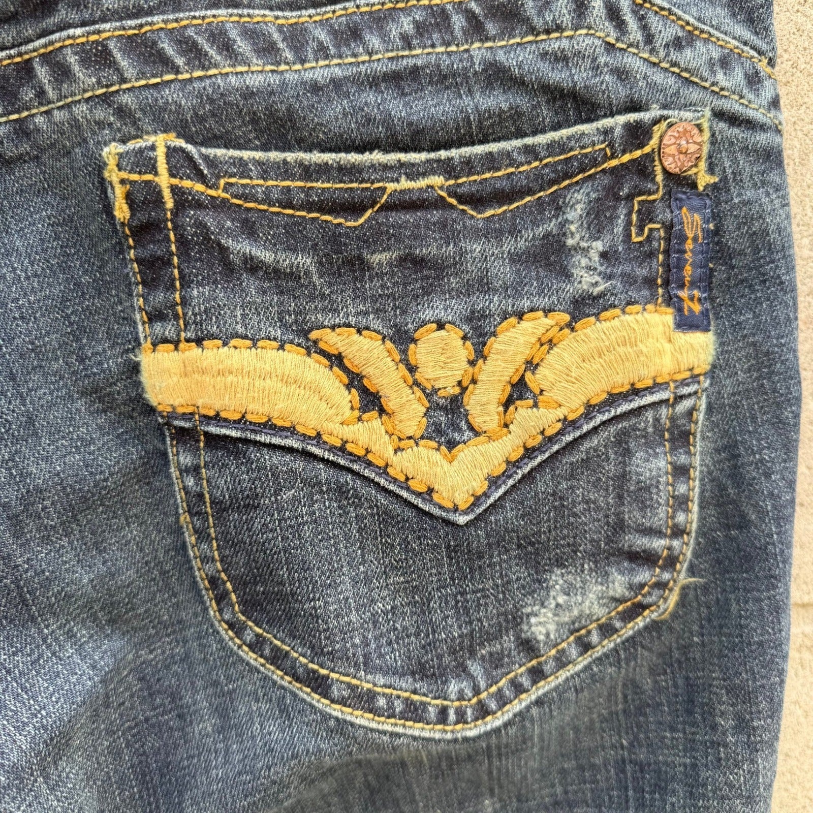 Seven7 Premium Denim Y2K Womens Straight Leg Jeans New Midnt SJ113SC Size 32 NWT