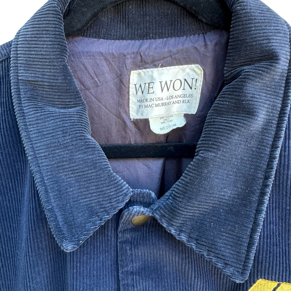 Boeing Vintage 90s We Won Malcolm Baldridge Aviation Corduroy Varsity Jacket M