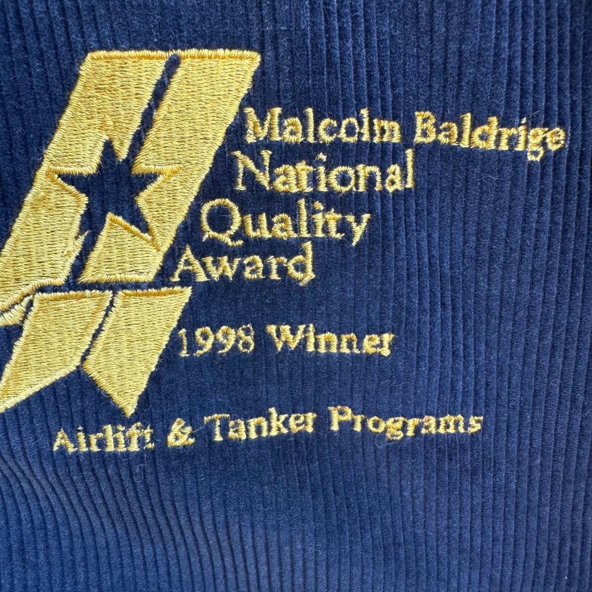 Boeing Vintage 90s We Won Malcolm Baldridge Aviation Corduroy Varsity Jacket M