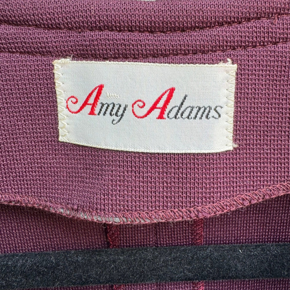 Amy Adams Vintage 70s 80s Lagenlook Layering Plum Double Knit Button Tab Vest