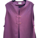 Switch Amy Adams Vintage 70s 80s Lagenlook Layering Plum Double Knit Button Tab Vest 3 image
