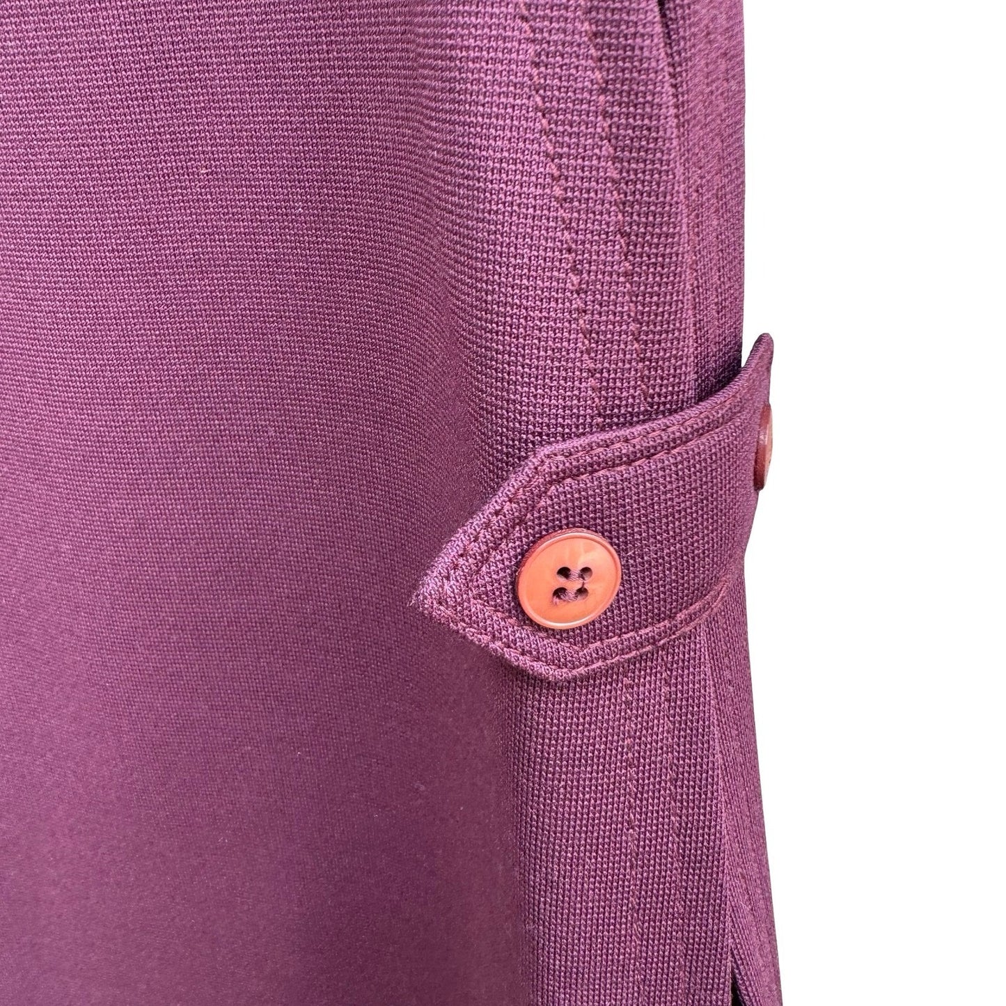 Amy Adams Vintage 70s 80s Lagenlook Layering Plum Double Knit Button Tab Vest