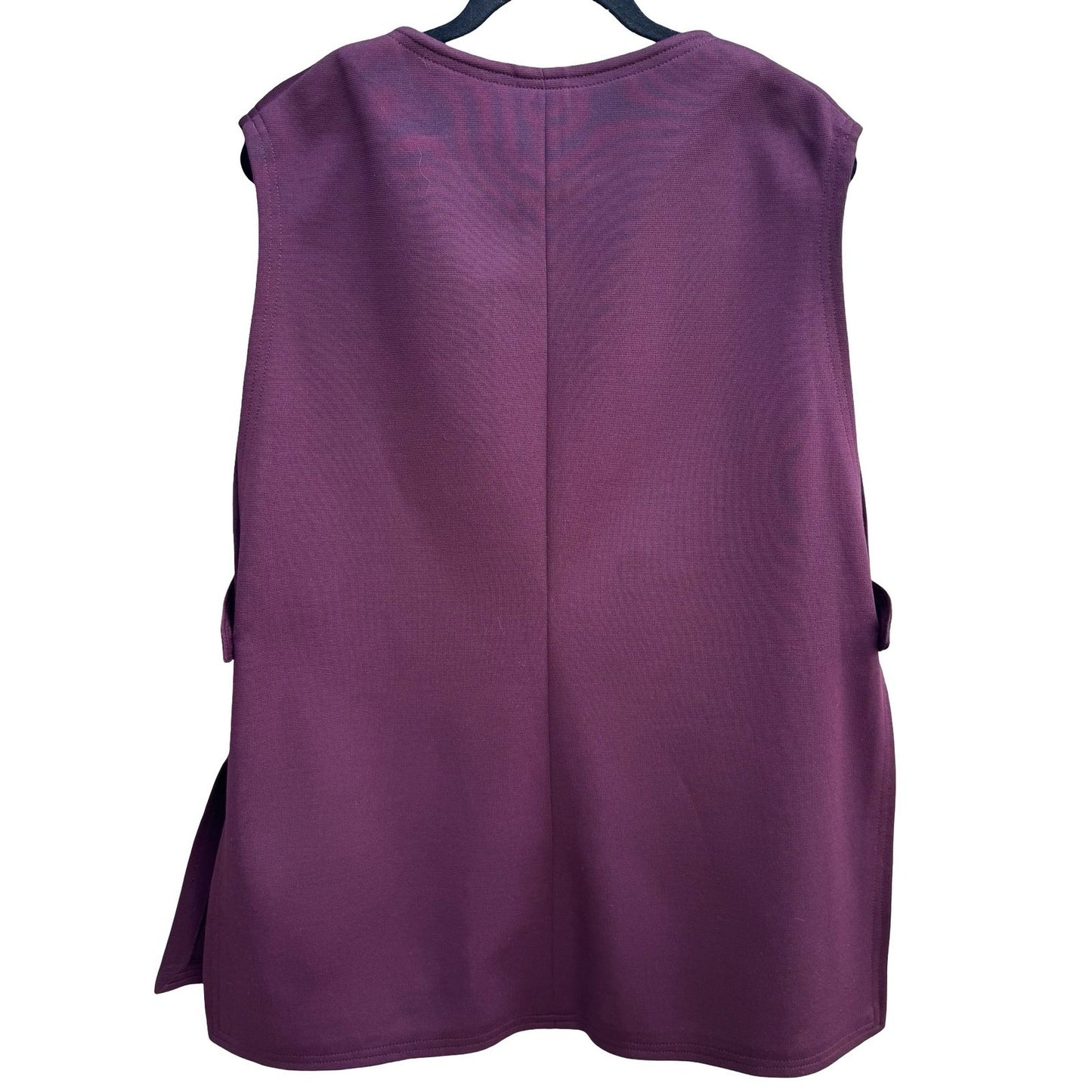 Amy Adams Vintage 70s 80s Lagenlook Layering Plum Double Knit Button Tab Vest
