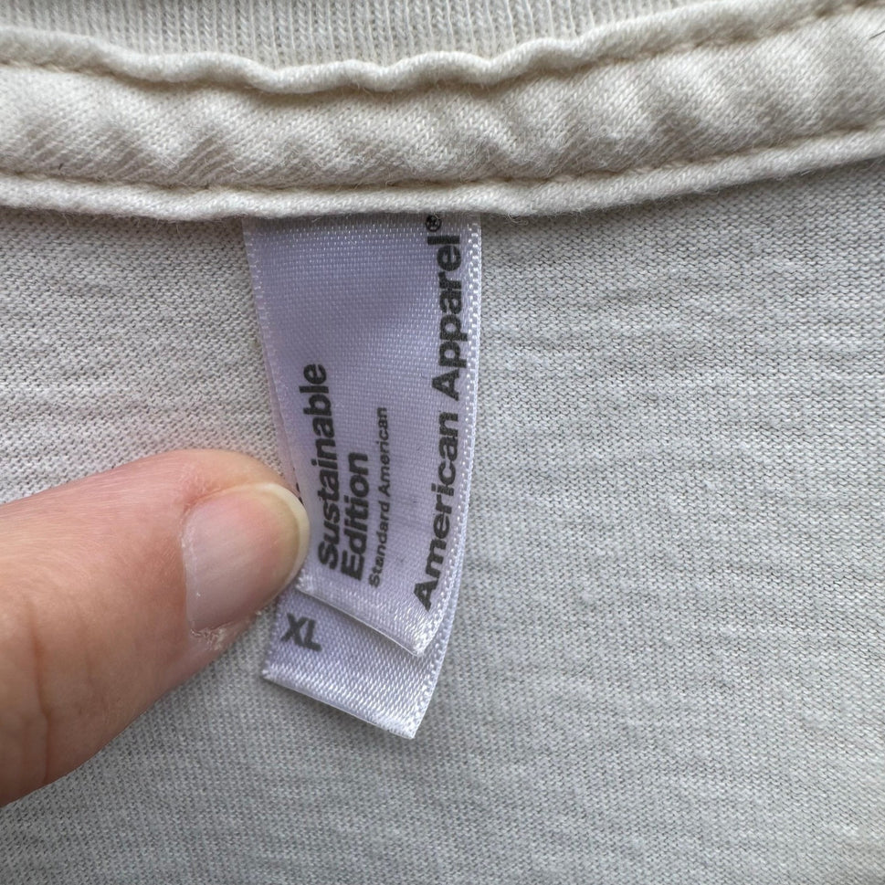 American Apparel Space Ship Sustainable Organic Cotton Graphic Tee White Mens XL