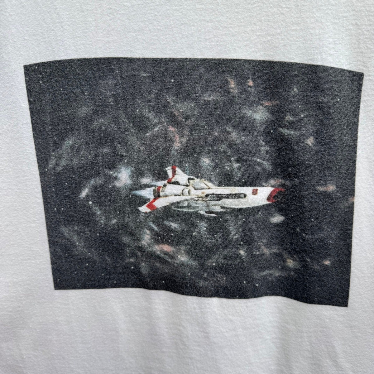 American Apparel Space Ship Sustainable Organic Cotton Graphic Tee White Mens XL