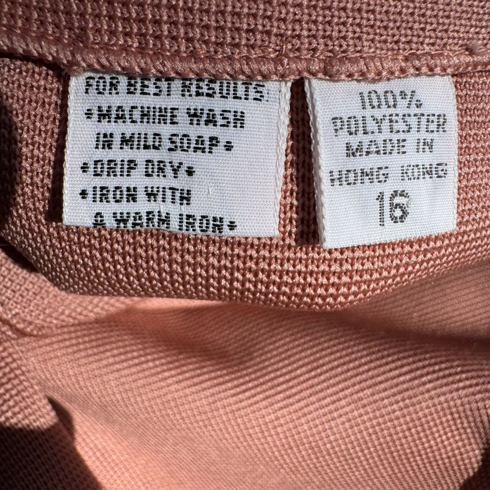 Dorce Vintage Womens Long Sleeve Button Top A-Line Skirt Rose Pink 2 Piece Set