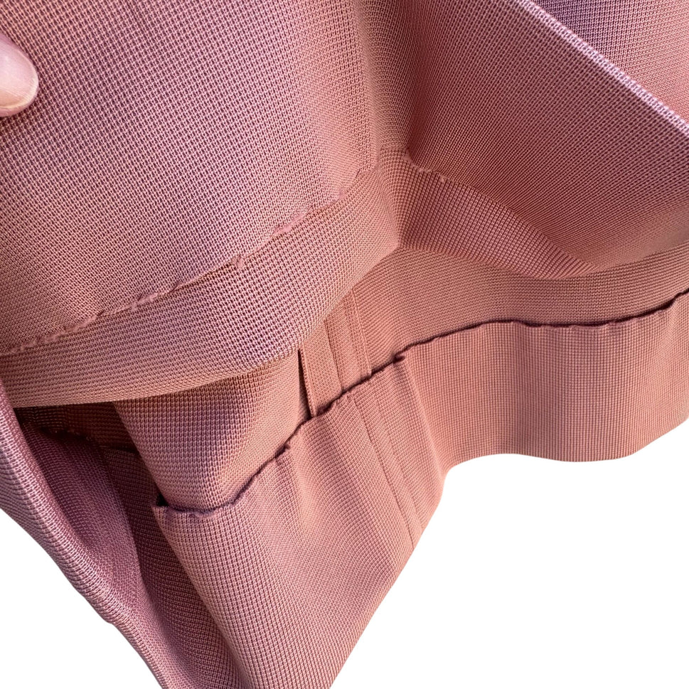 Dorce Vintage Womens Long Sleeve Button Top A-Line Skirt Rose Pink 2 Piece Set