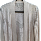 Switch Boho Coastal Cottagecore Minimalist Airy Pointelle Knit Open Front Cardigan XL 2 image